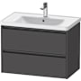 Duravit Ketho.2 31" Single Wall Mounted Vanity Cabinet - Less Vanity Top Matte Graphite