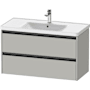 Duravit Ketho.2 39" Single Wall Mounted Vanity Cabinet - Less Vanity Top Matte Concrete Gray