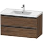 Duravit Ketho.2 39" Single Wall Mounted Vanity Cabinet - Less Vanity Top Dark Walnut