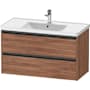 Duravit Ketho.2 39" Single Wall Mounted Vanity Cabinet - Less Vanity Top Natural Walnut