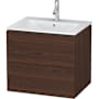Duravit L-Cube 19" Single Wall Mounted Vanity Cabinet - Less Vanity Top Brushed Walnut