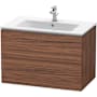 Duravit L-Cube 19" Single Wall Mounted Vanity Cabinet - Less Vanity Top Dark Walnut