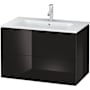 Duravit L-Cube 19" Single Wall Mounted Vanity Cabinet - Less Vanity Top Black High Gloss
