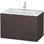 Duravit L-Cube 19" Single Wall Mounted Vanity Cabinet - Less Vanity Top Brushed Dark Oak