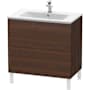 Duravit L-Cube 19" Single Wall Mounted Vanity Cabinet - Less Vanity Top Brushed Walnut