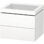 Duravit L-Cube 24" Wall Mounted Single Basin Vanity Set with Cabinet and Ceramic Vanity Top Matte White