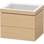 Duravit L-Cube 24" Wall Mounted Single Basin Vanity Set with Cabinet and Ceramic Vanity Top Natural Oak