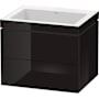 Duravit L-Cube 24" Wall Mounted Single Basin Vanity Set with Cabinet and Ceramic Vanity Top High Gloss Black
