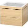Duravit L-Cube 24" Wall Mounted Single Basin Vanity Set with Cabinet and Ceramic Vanity Top Mediterranean Oak