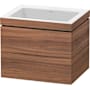 Duravit L-Cube 24" Wall Mounted Single Basin Vanity Set with Cabinet and Ceramic Vanity Top Natural Walnut