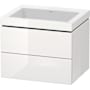 Duravit L-Cube 24" Wall Mounted Single Basin Vanity Set with Cabinet and Ceramic Vanity Top High Gloss White