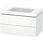 Duravit L-Cube 32" Wall Mounted Single Basin Vanity Set with Cabinet and Ceramic Vanity Top Matte White