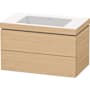Duravit L-Cube 32" Wall Mounted Single Basin Vanity Set with Cabinet and Ceramic Vanity Top Natural Oak