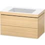 Duravit L-Cube 32" Wall Mounted Single Basin Vanity Set with Cabinet and Ceramic Vanity Top Mediterranean Oak