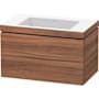 Duravit L-Cube 32" Wall Mounted Single Basin Vanity Set with Cabinet and Ceramic Vanity Top Natural Walnut