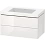 Duravit L-Cube 32" Wall Mounted Single Basin Vanity Set with Cabinet and Ceramic Vanity Top High Gloss White