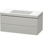 Duravit L-Cube 40" Wall Mounted Single Basin Vanity Set with Cabinet and Ceramic Vanity Top Matte Concrete Gray