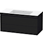 Duravit L-Cube 40" Wall Mounted Single Basin Vanity Set with Cabinet and Ceramic Vanity Top Black Oak
