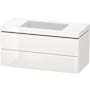 Duravit L-Cube 40" Wall Mounted Single Basin Vanity Set with Cabinet and Ceramic Vanity Top High Gloss White Decor