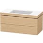 Duravit L-Cube 40" Wall Mounted Single Basin Vanity Set with Cabinet and Ceramic Vanity Top Natural Oak