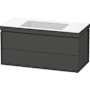 Duravit L-Cube 40" Wall Mounted Single Basin Vanity Set with Cabinet and Ceramic Vanity Top Matte Graphite