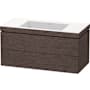 Duravit L-Cube 40" Wall Mounted Single Basin Vanity Set with Cabinet and Ceramic Vanity Top Brushed Dark Oak