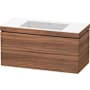 Duravit L-Cube 40" Wall Mounted Single Basin Vanity Set with Cabinet and Ceramic Vanity Top Natural Walnut