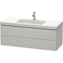 Duravit L-Cube 48" Wall Mounted Single Basin Vanity Set with Cabinet and Ceramic Vanity Top Matte Concrete Gray