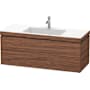 Duravit L-Cube 48" Wall Mounted Single Basin Vanity Set with Cabinet and Ceramic Vanity Top Dark Walnut
