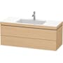 Duravit L-Cube 48" Wall Mounted Single Basin Vanity Set with Cabinet and Ceramic Vanity Top Natural Oak