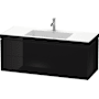 Duravit L-Cube 48" Wall Mounted Single Basin Vanity Set with Cabinet and Ceramic Vanity Top High Gloss Black