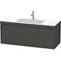 Duravit L-Cube 48" Wall Mounted Single Basin Vanity Set with Cabinet and Ceramic Vanity Top Matte Graphite