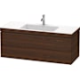 Duravit L-Cube 48" Wall Mounted Single Basin Vanity Set with Cabinet and Ceramic Vanity Top Brushed Walnut