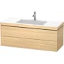 Duravit L-Cube 48" Wall Mounted Single Basin Vanity Set with Cabinet and Ceramic Vanity Top Mediterranean Oak
