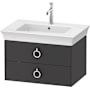 Duravit White Tulip 18" Single Wall Mounted Vanity Cabinet - Less Vanity Top Graphite Satin Matte