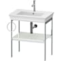 Duravit White Tulip 26-7/8" Rectangular Brass Console Bathroom Sink with Single Faucet Hole Satin Matte White