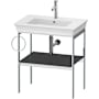 Duravit White Tulip 26-7/8" Rectangular Brass Console Bathroom Sink with Single Faucet Hole Satin Matte Graphite