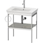 Duravit White Tulip 26-7/8" Rectangular Brass Console Bathroom Sink with Single Faucet Hole Satin Matte Stone Gray