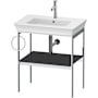 Duravit White Tulip 26-7/8" Rectangular Brass Console Bathroom Sink with Single Faucet Hole High Gloss Graphite