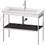 Duravit White Tulip 38-3/4" Rectangular Brass Console Bathroom Sink with Single Faucet Hole Satin Matte Graphite