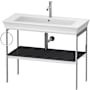 Duravit White Tulip 38-3/4" Rectangular Brass Console Bathroom Sink with Single Faucet Hole High Gloss Graphite