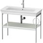 Duravit White Tulip 38-3/4" Rectangular Brass Console Bathroom Sink with Single Faucet Hole Satin Matte White
