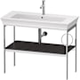 Duravit White Tulip 38-3/4" Rectangular Brass Console Bathroom Sink with Single Faucet Hole Satin Matte Graphite
