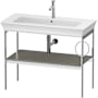 Duravit White Tulip 38-3/4" Rectangular Brass Console Bathroom Sink with Single Faucet Hole Satin Matte Stone Gray