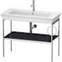 Duravit White Tulip 38-3/4" Rectangular Brass Console Bathroom Sink with Single Faucet Hole High Gloss Graphite