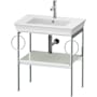 Duravit White Tulip 26-7/8" Rectangular Brass Console Bathroom Sink with Single Faucet Hole Satin Matte White