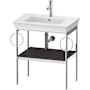 Duravit White Tulip 26-7/8" Rectangular Brass Console Bathroom Sink with Single Faucet Hole Satin Matte Graphite