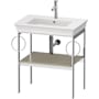 Duravit White Tulip 26-7/8" Rectangular Brass Console Bathroom Sink with Single Faucet Hole Satin Matte Taupe