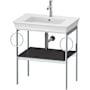 Duravit White Tulip 26-7/8" Rectangular Brass Console Bathroom Sink with Single Faucet Hole High Gloss Graphite