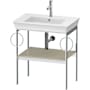 Duravit White Tulip 26-7/8" Rectangular Brass Console Bathroom Sink with Single Faucet Hole High Gloss Taupe